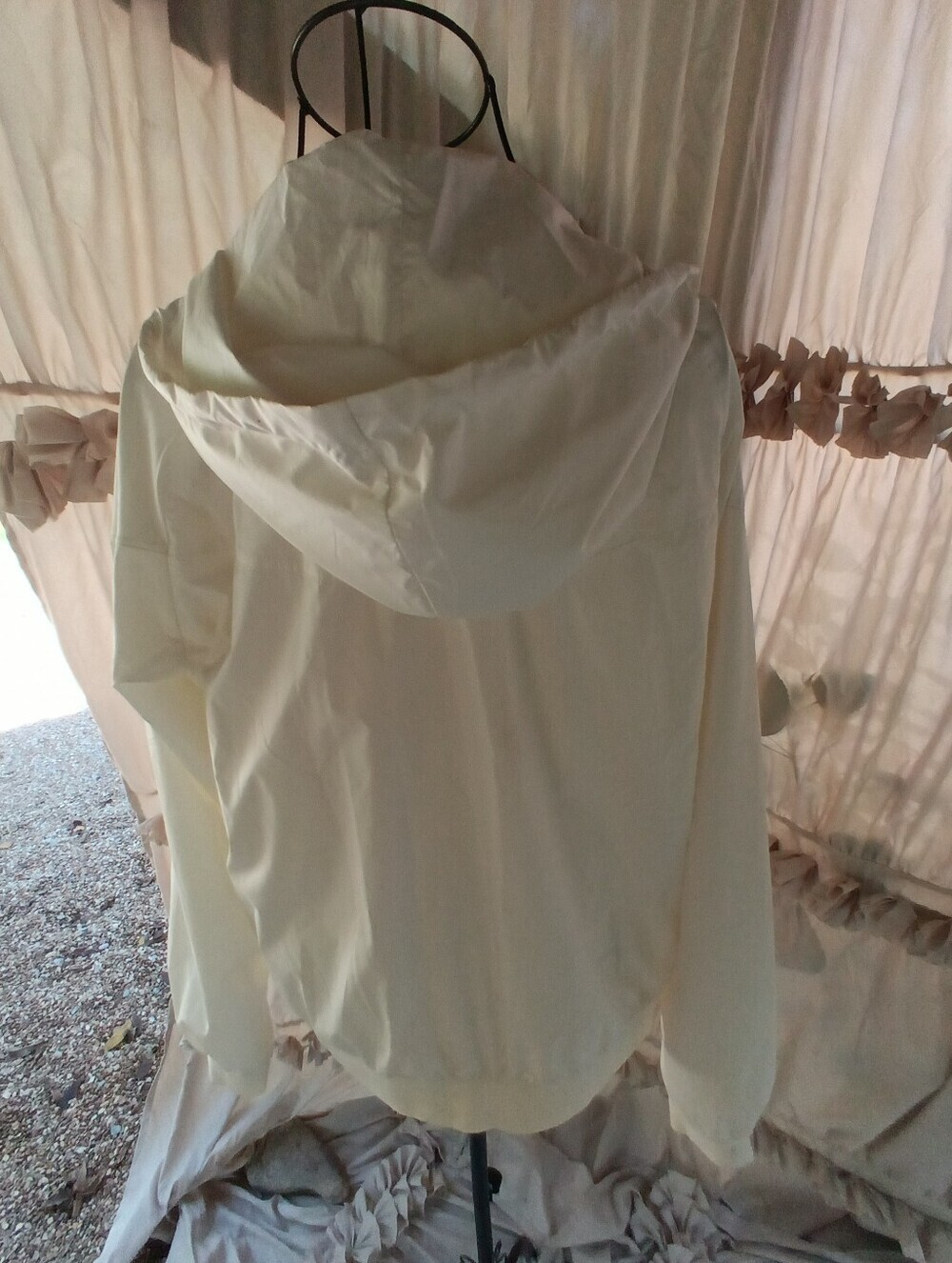 Women's Size Large Nike White Full-Zip Hooded Bomber Jacket with Black Logo - Picture 4 of 10